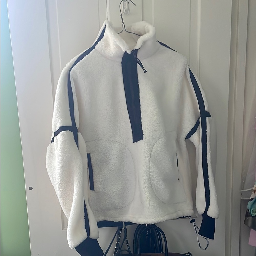 White and Black Fleece Jacket